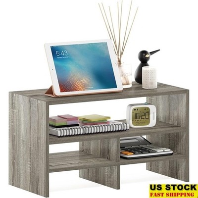 Wood Desktop Organizer Multi-Shelf Storage Clutter-Free Desk Essentials New