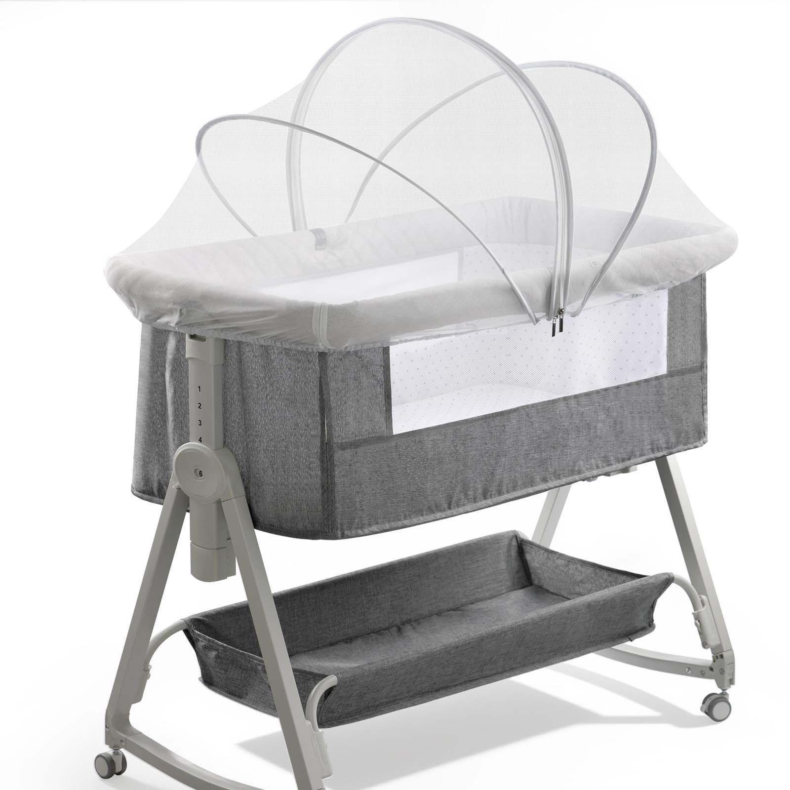 jiangcha Bassinet Cover Mosquito Net Breathable Mesh Canopy with 2-Way Zipper