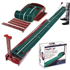 Golf Putting Mat Indoor with Automatic Ball Return, Premium Velvet Golf