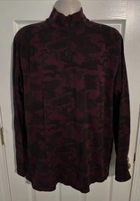 UNRL 1/4 Zip Golf Pullover Mens Size Large Purple Camo Long Sleeve