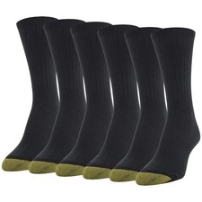 Women's Casual Texture Crew Socks, Multipairs, Black 6-Pairs , Shoe Size: 6-9