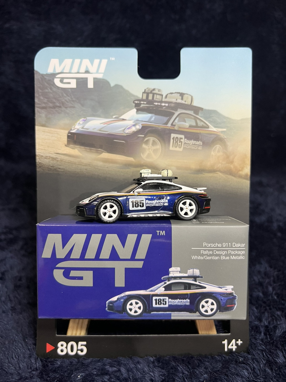 Mini GT 805 - Porsche 911 Dakar Rallye Design Package White/Gentian Blue