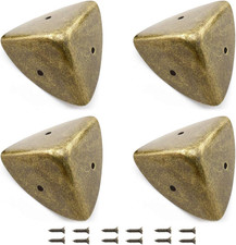 4-Pack Zinc Alloy Triangle Corner Protectors 1.58" 40mm Metal Decorative Ed...