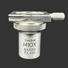 Vintage Unitron Coated M10X N.A. 0.30 T.L.170 Microscope Objective Lens #87109