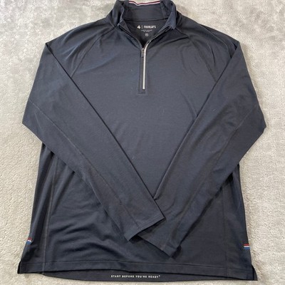 Fourlaps 1/4 Zip Pullover Mens Medium Black Performance Wool Light Stretch Run