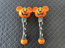 Disney Parks Bubble Wand Mickey Mouse Jack-O-Lantern Pumpkin Halloween Set of 2