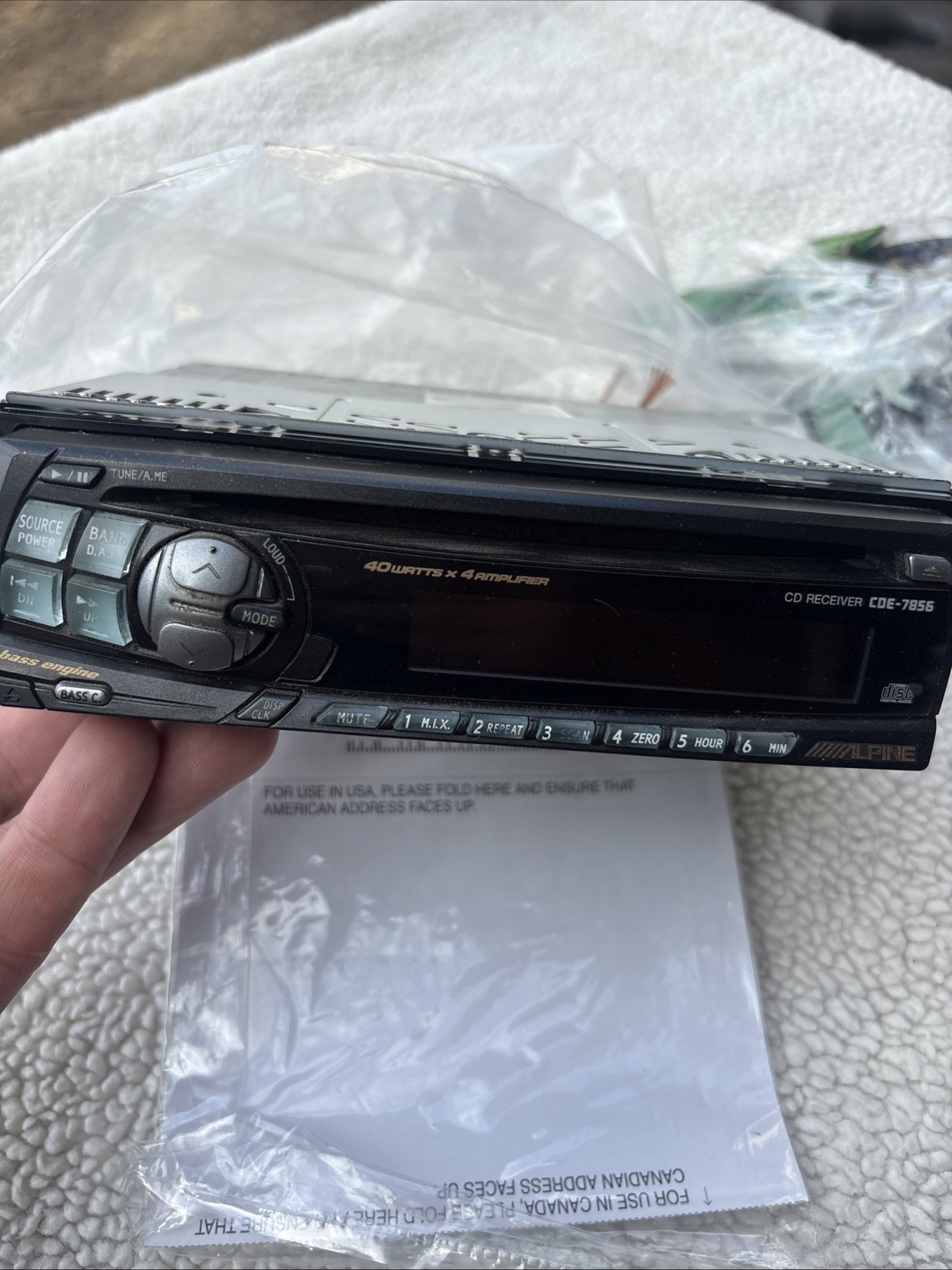 Cd In Dash Unit Cde-7856
