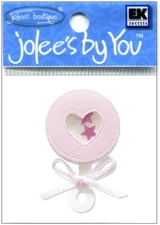 Pink Baby Rattle, scrapbook 3D embellishment - Jolee's by You GA035