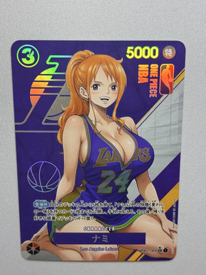 Nami Los Angeles Lakers NBA Team One Piece Card - Sexy Waifu Holographic Kobe 24