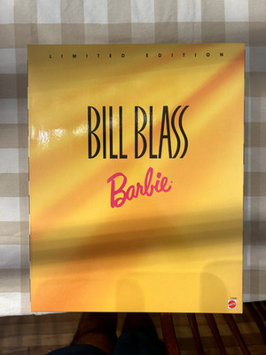 Bill Blass 1997 Mattel Barbie Doll In Designer Yellow & Pink Gown. NIB