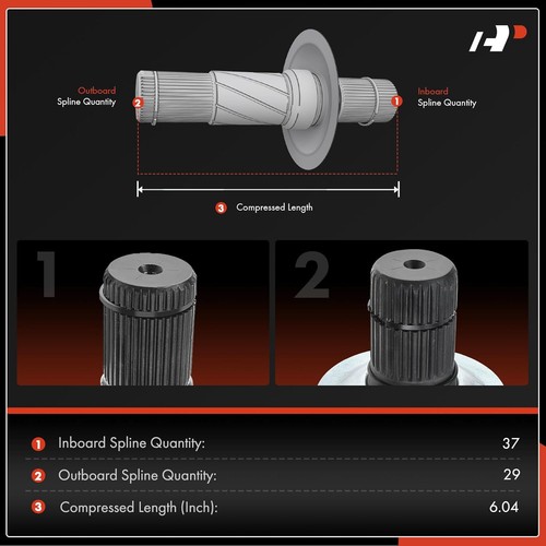 CV Intermediate Shaft Compatible with Ram 1500 2012-2020, 4WD Only, Front - Picture 2 of 8