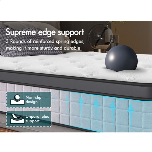 ALFORDSON Mattress 23CM Queen Bed Euro Top Spring Foam Bedding Medium Firm - Picture 9 of 12