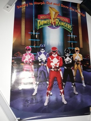 Mighty Morphin Power Rangers Poster #642 1993 21x32 Signed By Actor Rangers