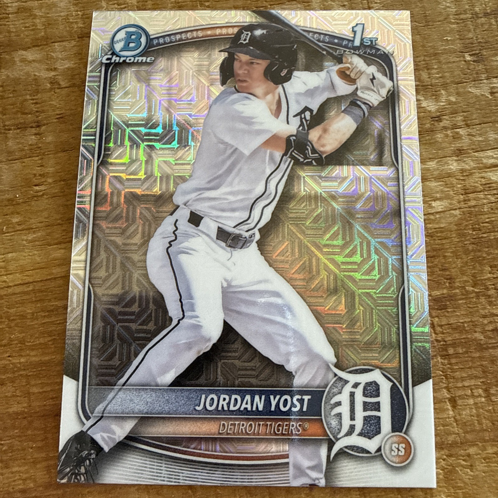 Jordan Yost 2025 Bowman Draft 1st Bowman Chrome Mojo Refractor #BDC-162 - Tigers
