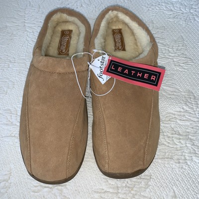 Mountain Country Tan Suede Leather Fleece Lined Mens Slippers Size 11M