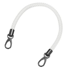 50cm Short Leather PU Braided Purse Replacement Handle - White, Black