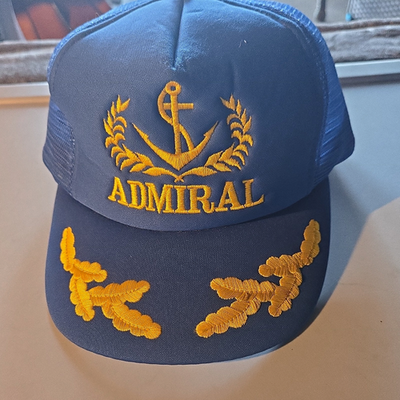 #ad #ad Admiral Blue Gold Trucker Hat Cap Anchor Nautical Mesh Back Adjustable $20.00