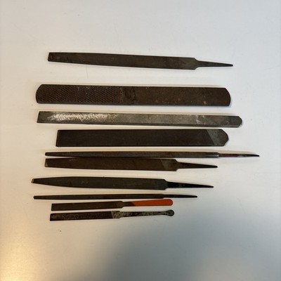 Vintage Hand File Lot Nicholson Flat Round Taper Machinist Files 10 Pc