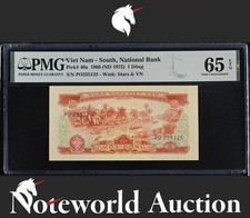 Viet Nam South National Bank 1 Dong 1966 (ND 1975) P 40a UNC PMG 65 EPQ NR