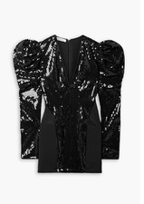Philosophy Di Lorenzo Serafini - Sequined Mesh Mi-ai Black Dress Size 6 US