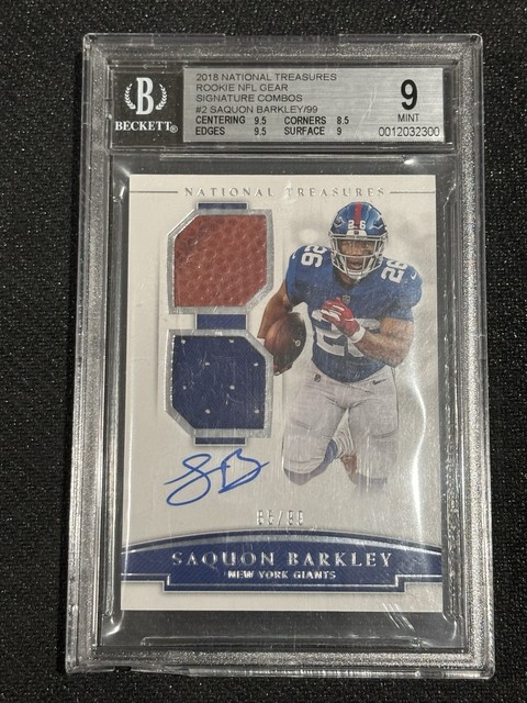 Saquon Barkley 2018 Panini National Treasures Rookie Patch Autographs