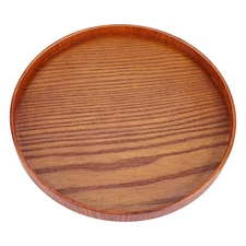 33cm Round Wooden Serving Tray, Food, Tea, Drinks, Wood Platter, Dish, Plate