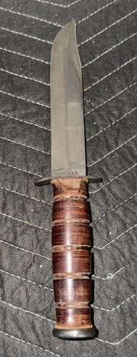 NICE VINTAGE KA-BAR WW2? USMC U.S. MILITARY MARINES FIGHTING KNIFE