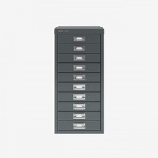 Bisley 10-Mult Drawer Desktop Cabinet Anthracite Grey | 24 Hour Weekday Delivery