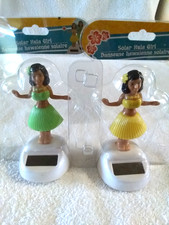 Solar Aloha Hula Dancing Girl - Car Dashboard Office or Home Window NEW Set of 2
