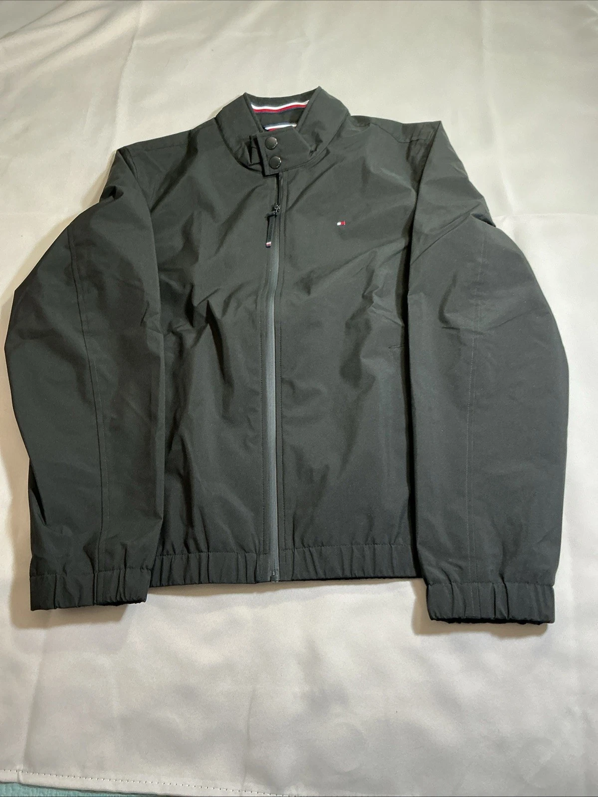 Tommy Hilfiger Men’s Water and Wind Resistant Collar Bomber Jacket Black size M