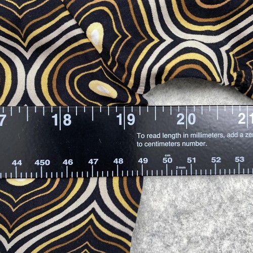 Denim & Flower Shirt Mens Small Black Geometric Viscose Short Sleeve Button-Up - Afbeelding 3 van 7