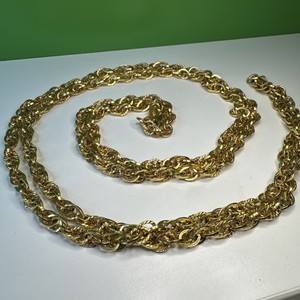 Authentic Vintage 48" 14K Gold Plated LADY REMINGTON 2X to 3X Layer Chain necklace hefty