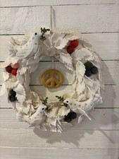 Opalhouse Handcrafted Felt Peace Dove Wreath ...