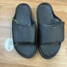 OOFOS OOAHH Sport Flex Slides Sandals Matte Black Unisex M10/W12 #1550 READ