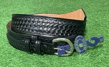 Dutyman 1721 Size 36 Full Grain Leather Black Basketweave belt NEW!