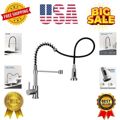 Kitchen Sink Faucet, Kitchen Faucets with Pull Down Sprayer Stainless Steel S...