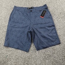 NEW Travis Mathew Shorts Mens 30 Blue Chino Golf Performance Stretch Geometric