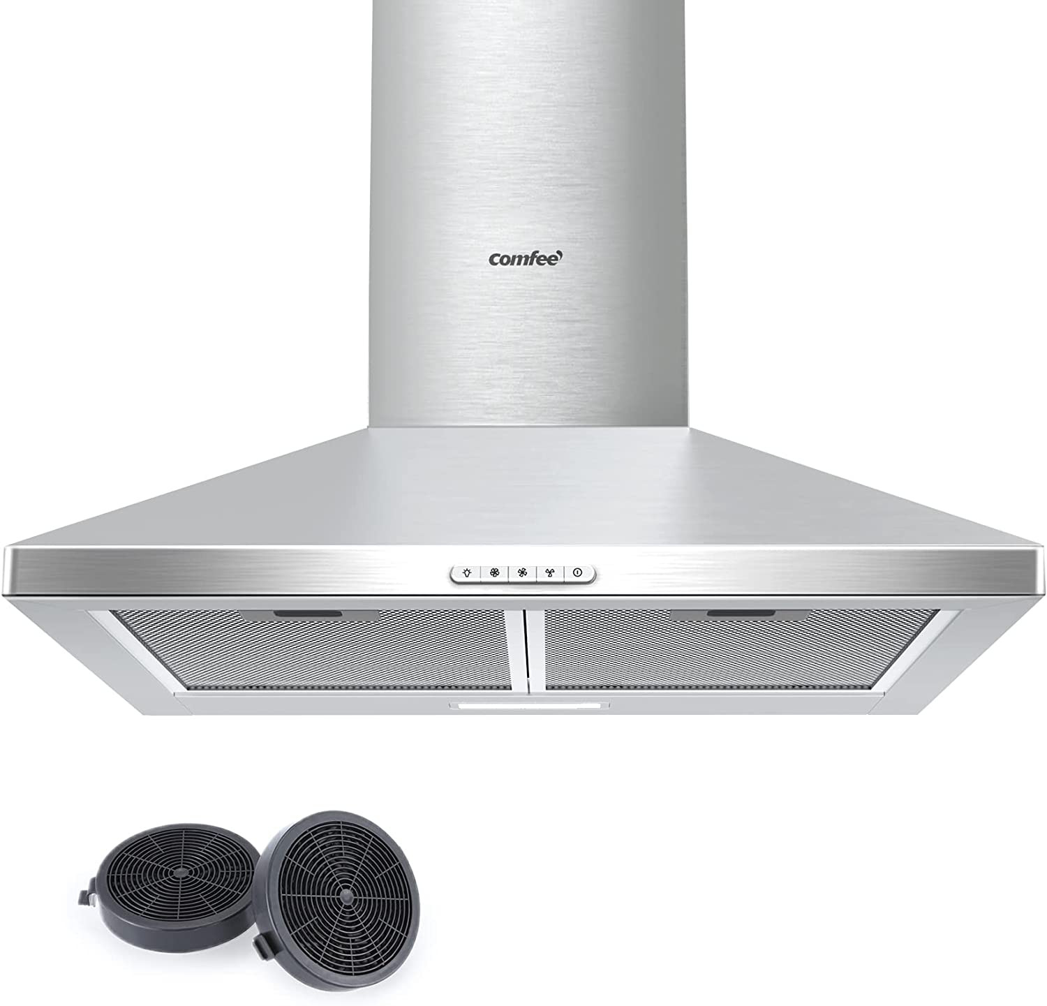 Cappa Aspirante 60 Cm PYRA17SS-60 Acciaio Inossidabile Cappa Cucina Con LED, Sis