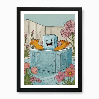 Eiswürfel 1 Kunstdruck gerahmt Wandbild Poster Leinwanddruck Bild