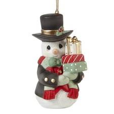 Precious Moments 12th Annual Snowman Ornament with Christmas Presents 211018