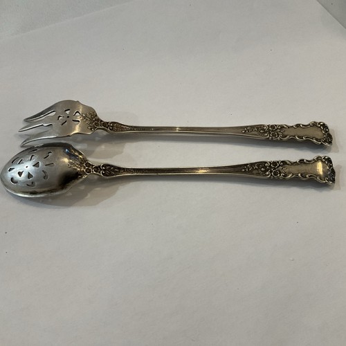 Gorham BUTTERCUP Sterling Silver OLIVE FORK AND SPOON Old Marks Antique RARE - Picture 6 of 8
