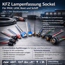 KFZ Lampenfassung Sockel für PKW LKW Boot Schiff Positionslampe 12V 24V