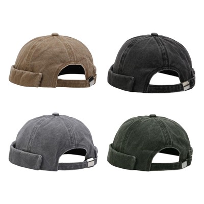 Atmungsaktive Docker Beanie-Mütze, verstellbare, randlose, gerollte
