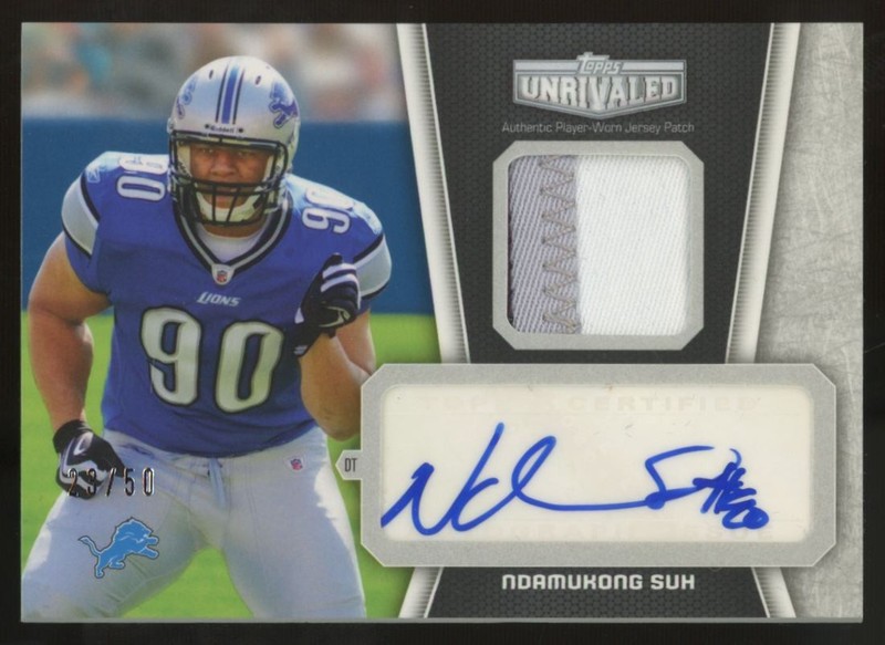 2010 Topps Unrivaled Ndamukong Suh RC Patch Auto RPA /50 #UAP-NS