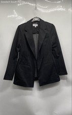Calvin Klein Womens Black Striped Long Sleeve One-Button Blazer Size Large