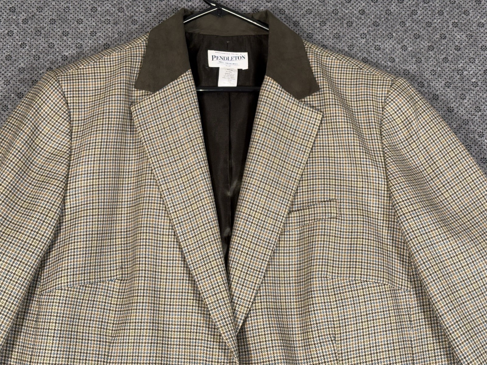 Pendleton Blazer Jacket Houndstooth Virgin Wool W… - image 1