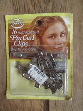 NEW Vintage 1977 Goody Pin Curl Clips 16 Pack Hair Pins Steel Spring NOS 5712