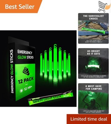 Emergency Glow Sticks 12 Hour Duration Waterproof Survival Camping Power Outage