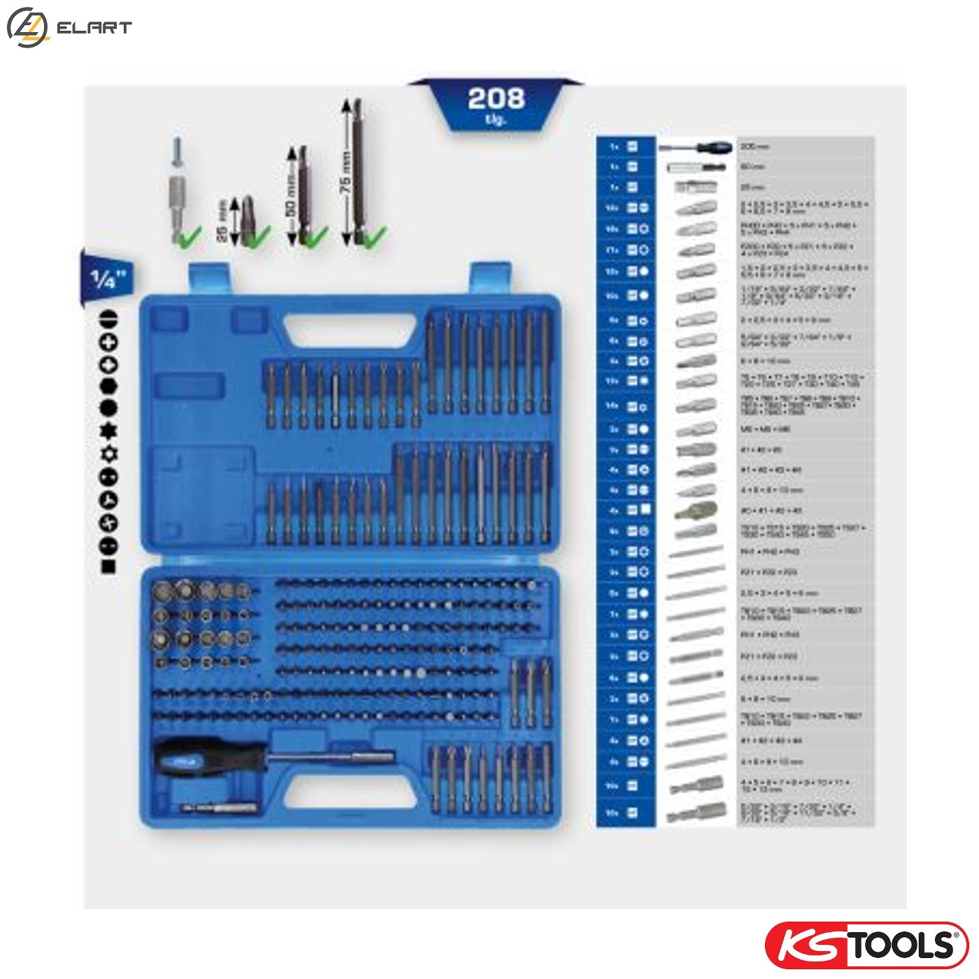 KIT SCREWDRIVER BITS BT053208