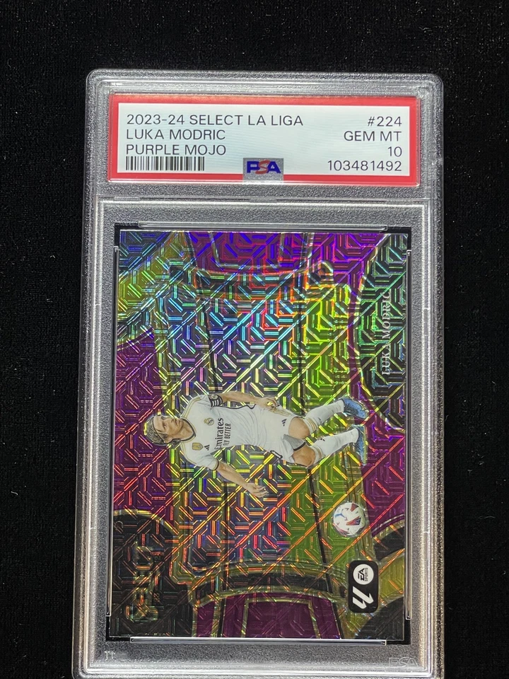 2023-24 Select La Liga #224 Luka Modric Purple Mojo Refractor PSA 10 HOT POP GEM - Image 3 of 4